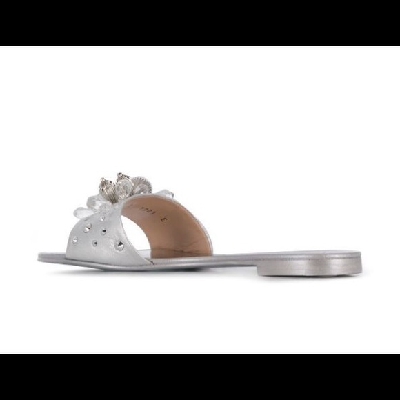 giuseppe zanotti BNIB silver jeweled flat slides - Picture 5 of 9